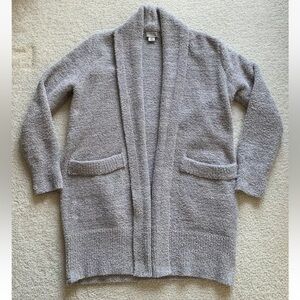 Barefoot Dreams CozyChic Cali Cardigan Womens Sz XS Gray Open Front QVWCC1057